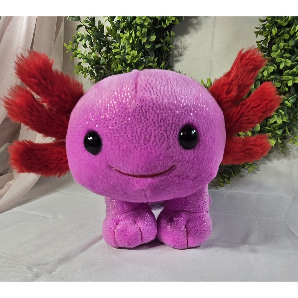 Build A Bear Sparkle Axolotl Plush Red‎ Pink Love You Alotl BAB Valentine's Day